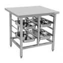 Support de four en acier inoxydable (Hauteur 900 mm) avec 2 x 4 niveaux GN 1/1 PREMIUM - GOLDINOX
