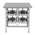 Support de four en acier inoxydable (Hauteur 900 mm) avec 2 x 4 niveaux GN 1/1 PREMIUM - GOLDINOX