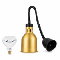 Lampe chauffante "CLOCHE" infrarouge suspendue en aluminium Or (Hauteur réglable et ampoule blanche) PREMIUM - GOLDINOX