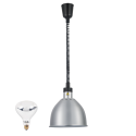 Lampe chauffante "CLOCHE" infrarouge suspendue en aluminium Or Rose (Hauteur réglable et ampoule blanche) PREMIUM - GOLDINOX