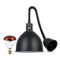 Lampe chauffante "CLOCHE" infrarouge suspendue en aluminium Or Rose (Hauteur réglable et ampoule blanche) PREMIUM - GOLDINOX