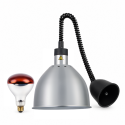 Lampe chauffante "CLOCHE" infrarouge suspendue en aluminium Or Rose (Hauteur réglable et ampoule blanche) PREMIUM - GOLDINOX