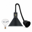 Lampe chauffante infrarouge "RÉTRO" suspendue réglable en hauteur Black Phantom (Ampoule blanche) PREMIUM - GOLDINOX