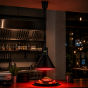 Lampe chauffante "CLOCHE" infrarouge suspendue en aluminium Or Rose (Hauteur réglable et ampoule blanche) PREMIUM - GOLDINOX