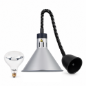 Lampe chauffante "CLOCHE" infrarouge suspendue en aluminium Or Rose (Hauteur réglable et ampoule blanche) PREMIUM - GOLDINOX