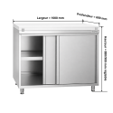 Meuble bas inox 600 x 600 mm PREMIUM / GOLDINOX