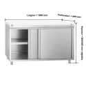 Meuble bas inox 600 x 600 mm PREMIUM / GOLDINOX