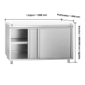 Meuble bas inox 600 x 600 mm PREMIUM / GOLDINOX