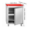 Meuble bas inox 600 x 600 mm PREMIUM / GOLDINOX