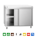 Meuble bas inox 1200x800 mm avec plaque découpe Blanche PREMIUM - GOLDINOX