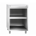 Meuble bas inox ouvert 600x600 mm avec plaque découpe Blanche PREMIUM - GOLDINOX