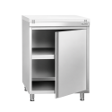 Meuble bas inox ouvert 600x600 mm avec plaque découpe Blanche PREMIUM - GOLDINOX