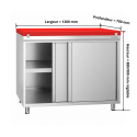 Meuble bas inox ouvert 1200x700 mm avec plaque découpe Rouge PREMIUM - GOLDINOX