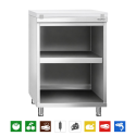 Meuble bas inox ouvert 600x700 mm avec plaque découpe Blanche PREMIUM - GOLDINOX