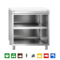 Meuble bas inox ouvert 800x700 mm avec plaque découpe Blanche PREMIUM - GOLDINOX