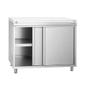 Meuble bas inox ouvert 1200x700 mm avec plaque découpe Blanche PREMIUM - GOLDINOX