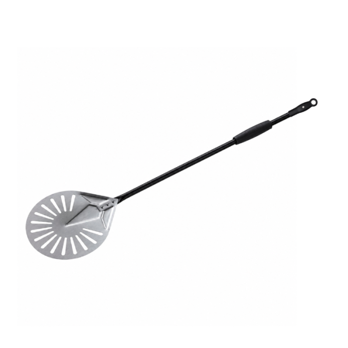 Pelle à pizza ronde Ø230mm perforée en aluminium (Ø230x1725mm) PREMIUM - GOLDINOX
