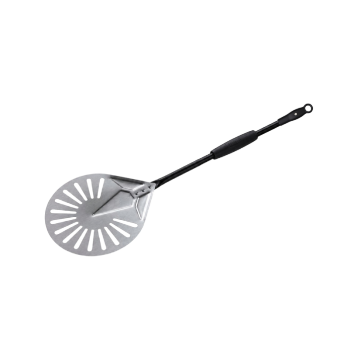 Pelle à pizza ronde Ø230mm perforée en aluminium anodisé (Ø230x725mm) PREMIUM - GOLDINOX