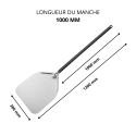 Pelle à pizza ronde Ø230mm perforée en aluminium (Ø230x1725mm) PREMIUM - GOLDINOX