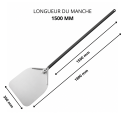 Pelle à pizza ronde Ø230mm perforée en aluminium (Ø230x1725mm) PREMIUM - GOLDINOX