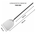 Pelle à pizza ronde Ø230mm perforée en aluminium (Ø230x1725mm) PREMIUM - GOLDINOX