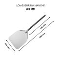 Pelle à pizza ronde Ø230mm perforée en aluminium (Ø230x1725mm) PREMIUM - GOLDINOX