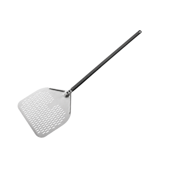 Pelle à pizza ronde Ø230mm perforée en aluminium (Ø230x1725mm) PREMIUM - GOLDINOX