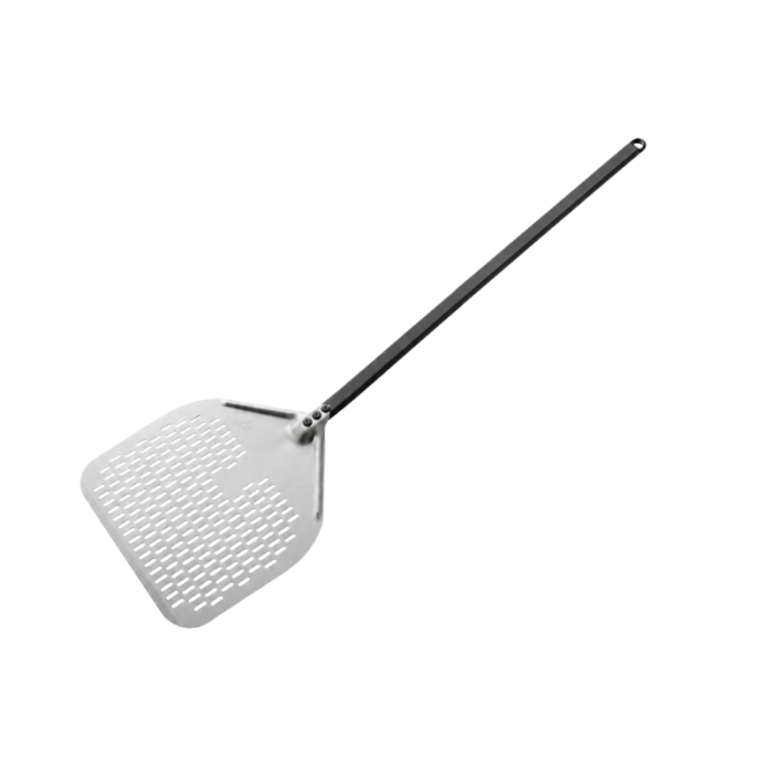 Pelle à pizza ronde Ø230mm perforée en aluminium (Ø230x1725mm) PREMIUM - GOLDINOX