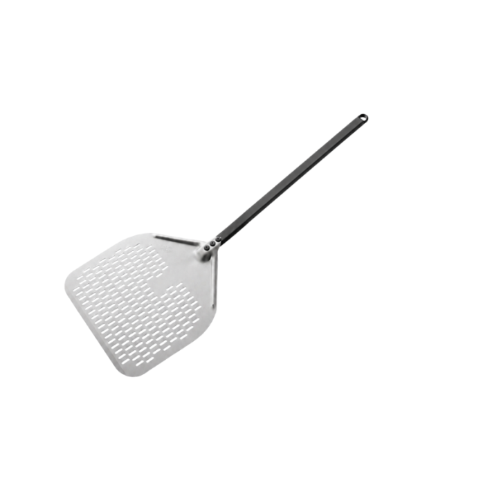 Pelle à pizza ronde Ø230mm perforée en aluminium (Ø230x1725mm) PREMIUM - GOLDINOX