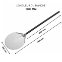 Pelle à pizza ronde Ø230mm perforée en aluminium (Ø230x1725mm) PREMIUM - GOLDINOX