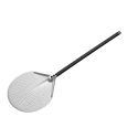 Pelle à pizza ronde Ø230mm perforée en aluminium (Ø230x1725mm) PREMIUM - GOLDINOX