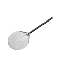 Pelle à pizza ronde Ø230mm perforée en aluminium (Ø230x1725mm) PREMIUM - GOLDINOX