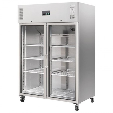 Réfrigérateur 1 porte Atosa Frigo Boisson Vitré 356Litres - Blanc - - R600a  - Acier1400Vitrée x653x1820mm
