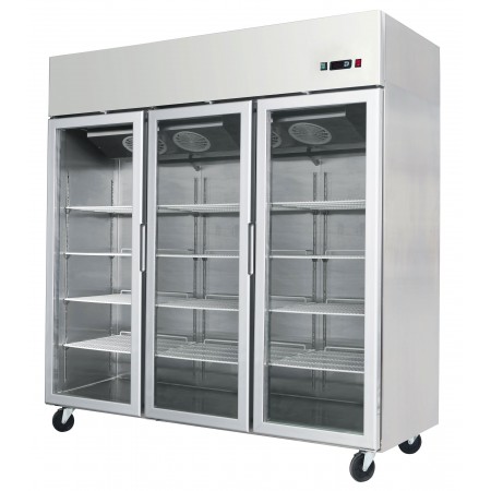 Réfrigérateur inox 1390 L / Compact / 3 portes vitrées