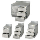 Meuble tiroirs inox avec dosseret profondeur 700 mm