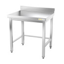 Table de travail inox avec renfort et dosseret profondeur 800 mm