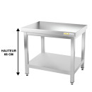 Table de travail inox soubassement profondeur 800 mm