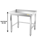 Table de travail inox soubassement avec renfort profondeur 800 mm