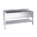 Plonge inox 1 grande cuve - Profondeur 600 mm