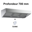 Hotte murale profondeur 700 mm - Sans moteur