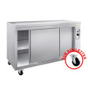 Armoire chauffante sur roulettes avec portes coulissantes profondeur 600 mm