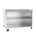 Meuble bas inox ouvert sur roulettes profondeur 600 mm