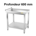 Table de travail inox profondeur 600 mm