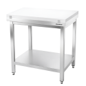 Tables de découpe blanche avec étagère inférieure profondeur 500 mm