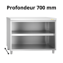 Meuble bas inox ouvert profondeur 700 mm