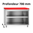 Meuble bas inox avec portes coulissantes profondeur 700 mm