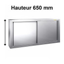 Placard mural inox avec portes coulissantes Hauteur 650 mm