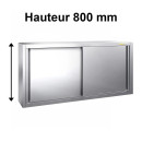 Placard mural inox avec portes coulissantes Hauteur 800 mm
