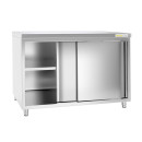 Meuble bas inox avec portes coulissantes profondeur 700 mm